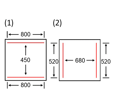 Diagrams of sealing beams position AA-623