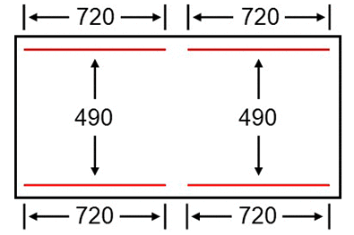 Diagrams of sealing beams position AA-634